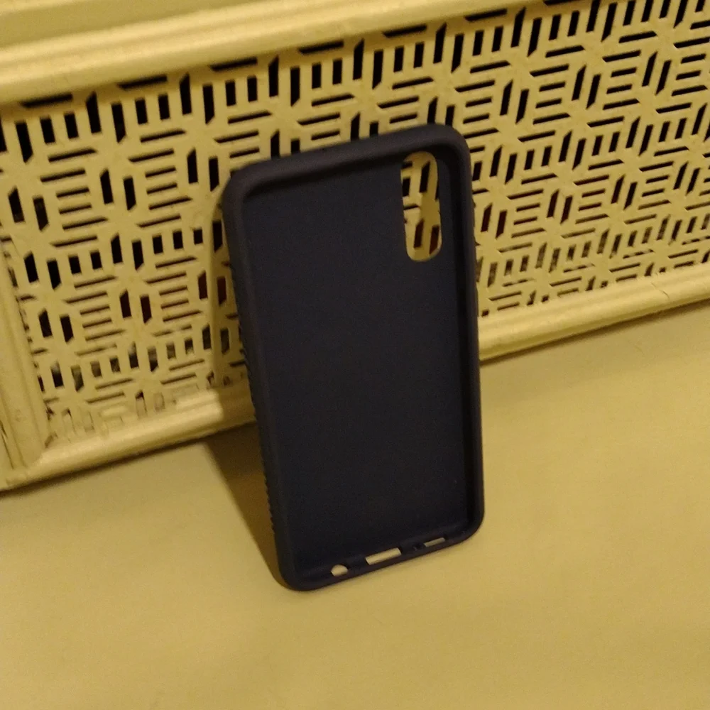 Cellphone cover case sleeve navy blue soft touch ribbed grip 6½